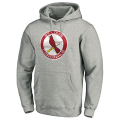 St. Louis Cardinals Cooperstown Collection Huntington Logo Fitted Pullover Hoodie Heather Gray