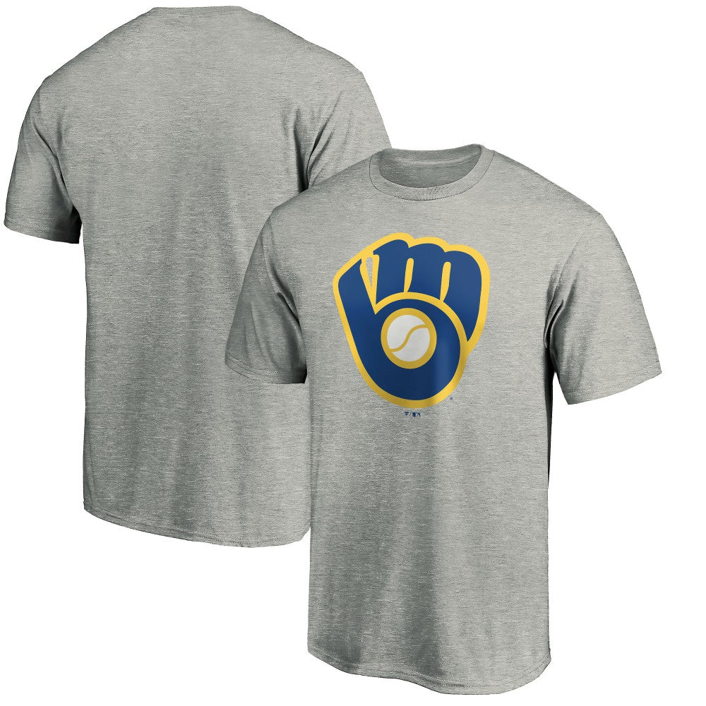 Milwaukee Brewers Cooperstown Collection Huntington Logo T-Shirt Heathered Gray
