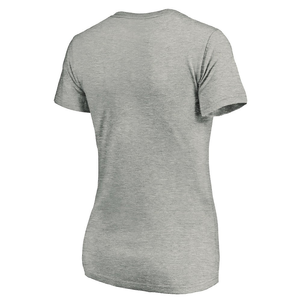 Philadelphia Phillies Women's Cooperstown Collection Huntington Logo V-Neck T-Shirt Heathered Gray