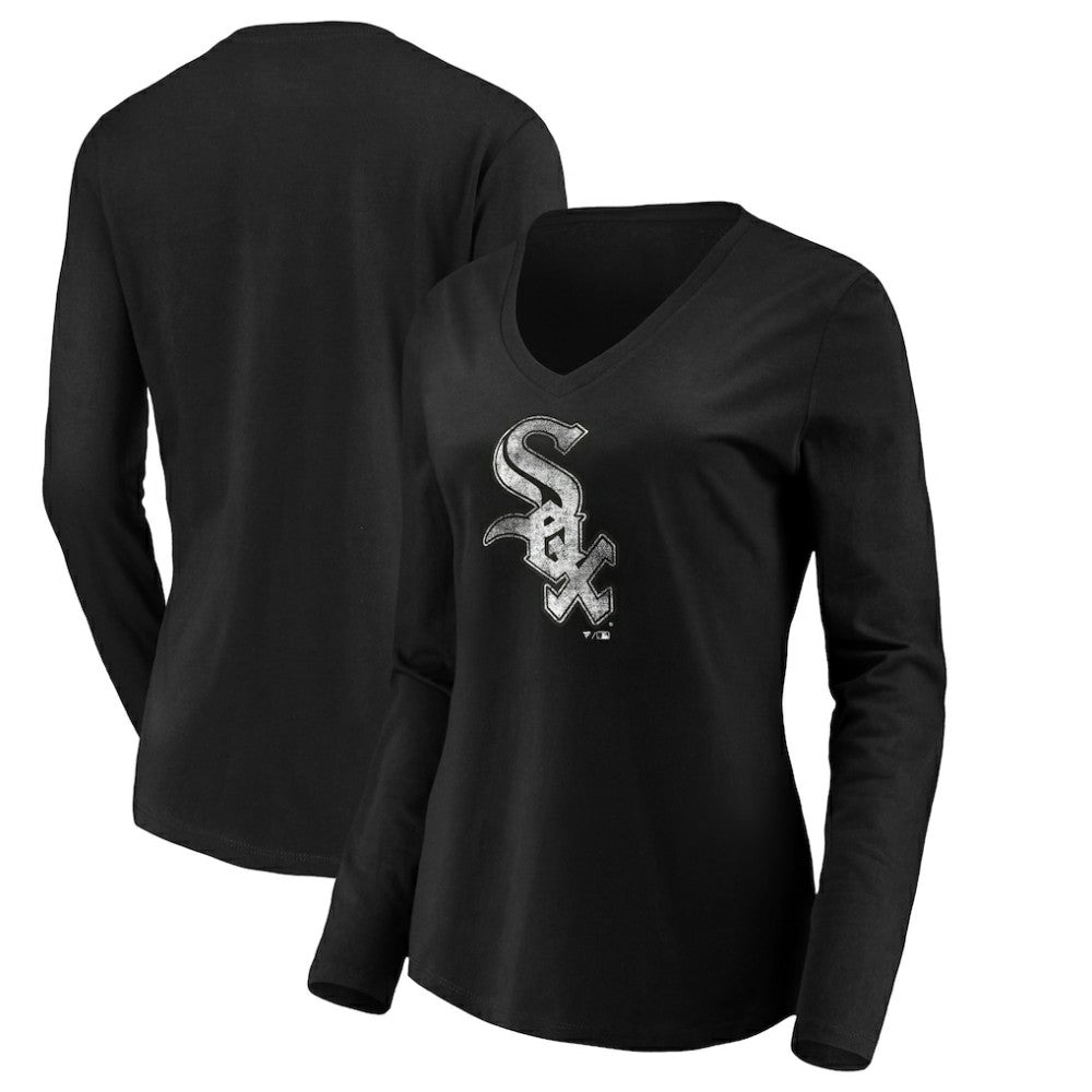 Chicago White Sox Women's Core Distressed Team Long Sleeve T-Shirt Black
