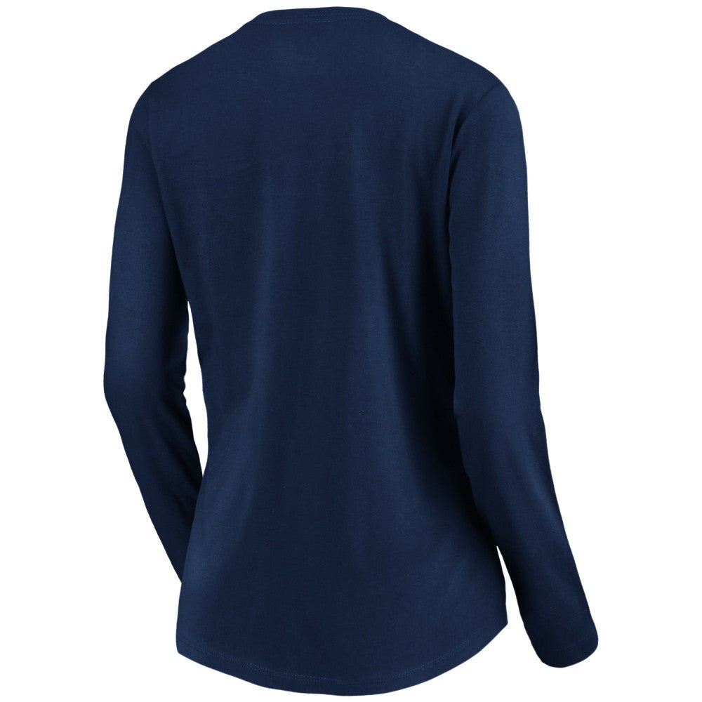 Milwaukee Brewers Women's Core Distressed Team Long Sleeve T-Shirt Navy