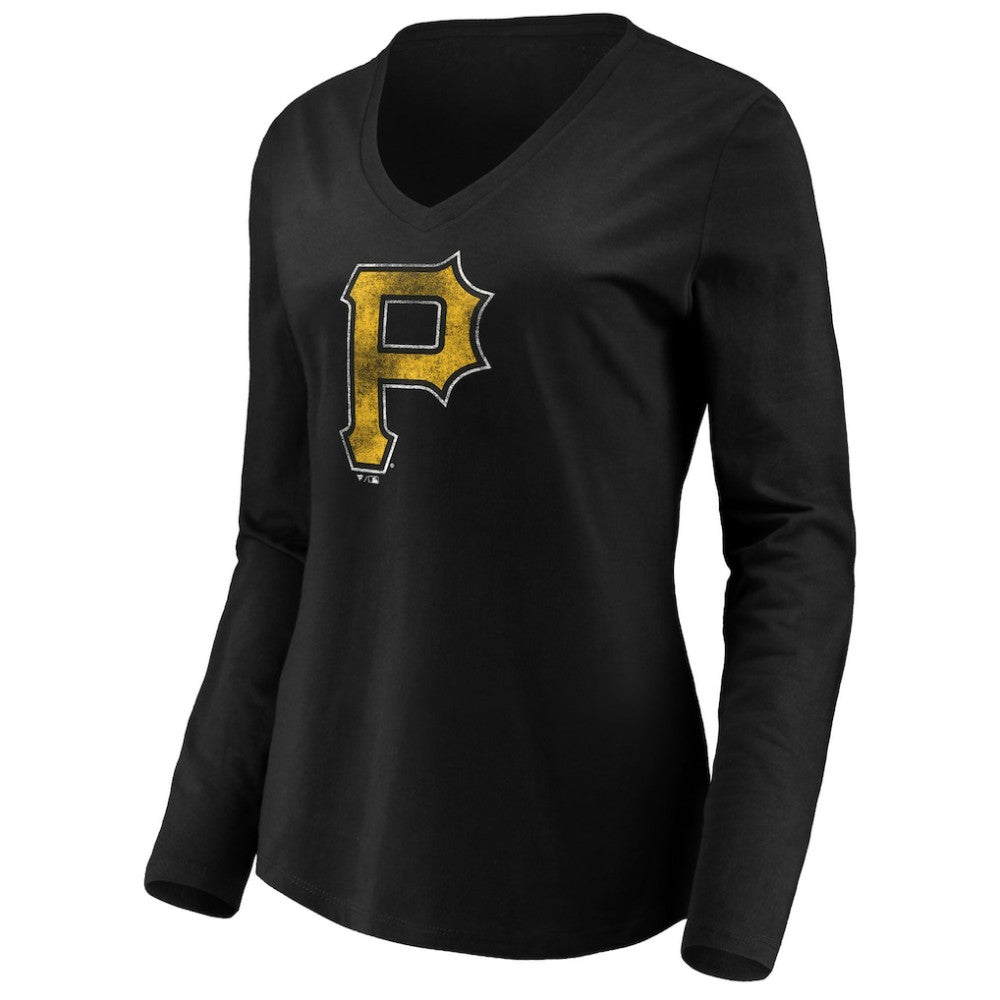 Pittsburgh Pirates Women's Core Distressed Team Long Sleeve T-Shirt Black