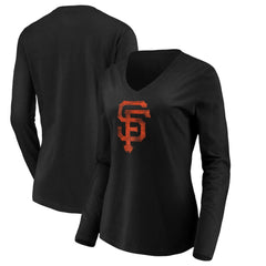 San Francisco Giants Women's Core Distressed Team Long Sleeve T-Shirt Black