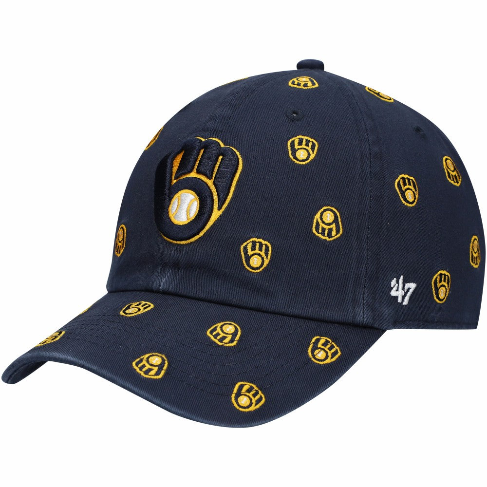 Milwaukee Brewers Women's Confetti Clean Up Adjustable Hat Navy | 47 brand