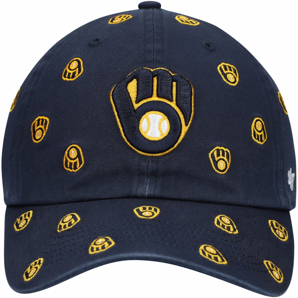 Milwaukee Brewers Women's Confetti Clean Up Adjustable Hat Navy | 47 brand