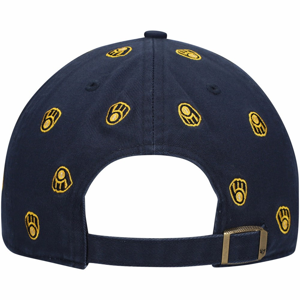 Milwaukee Brewers Women's Confetti Clean Up Adjustable Hat Navy | 47 brand