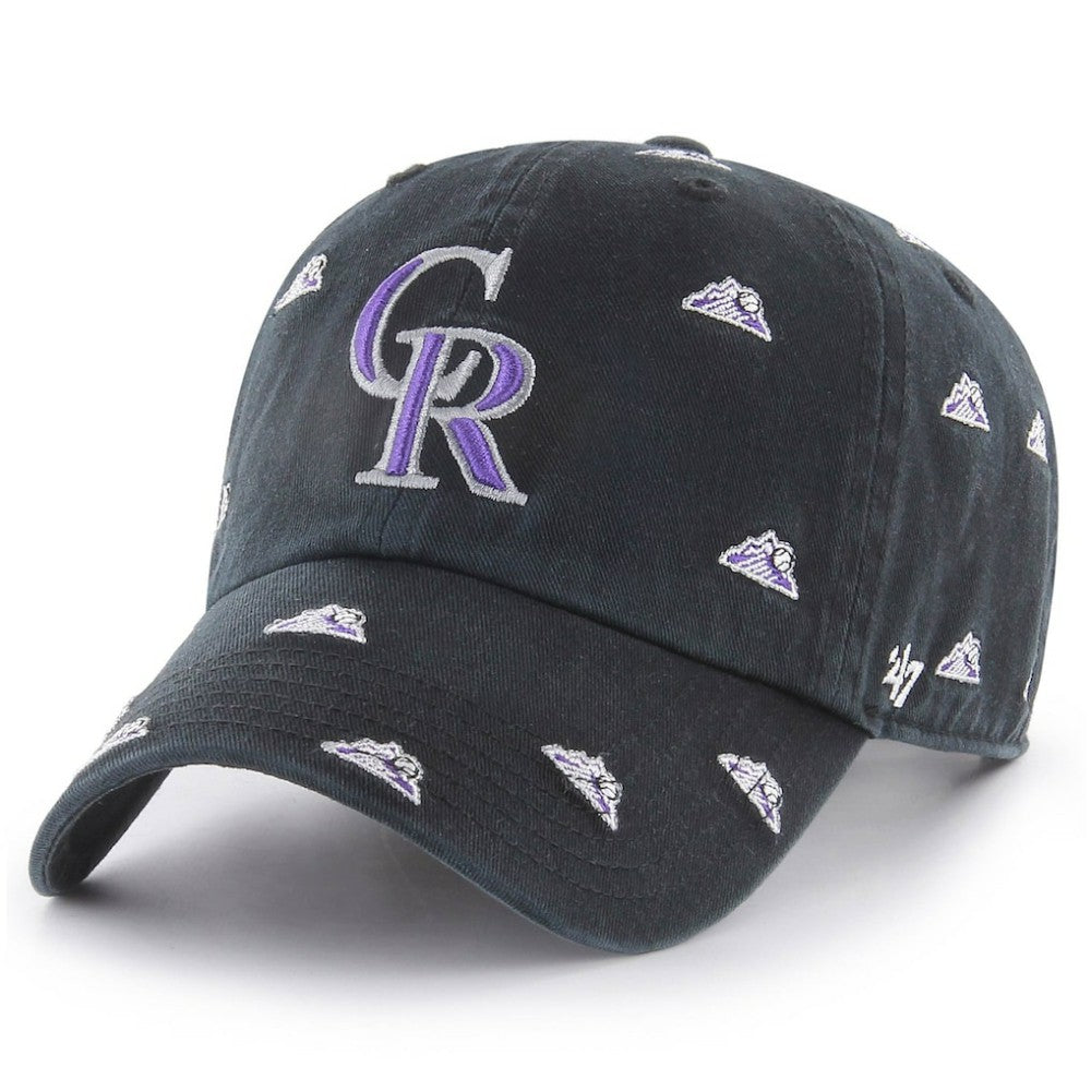 Colorado Rockies Women's Confetti Clean Up Adjustable Hat Black | 47 brand