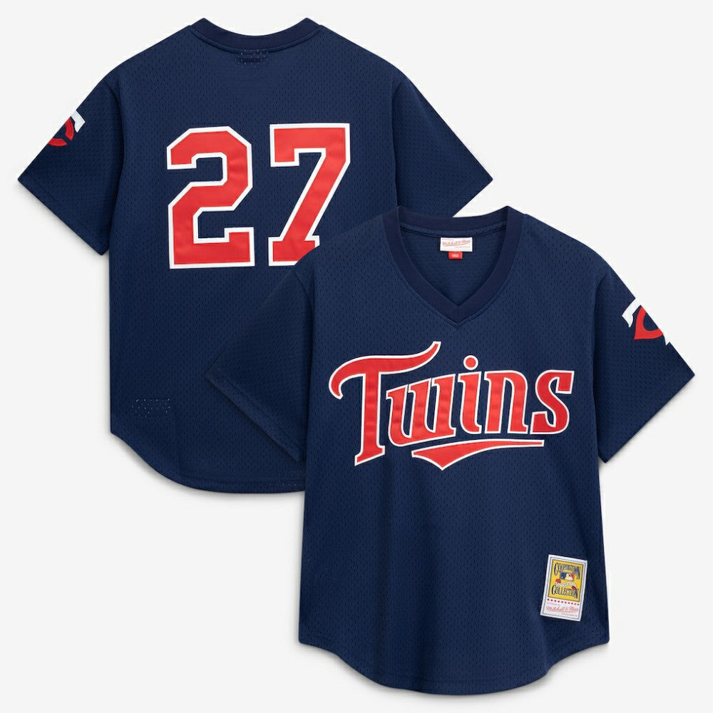 David Ortiz Minnesota Twins 2002 Cooperstown Collection Mesh Batting Practice Jersey Navy | Mitchell & Ness