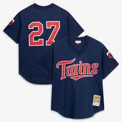 David Ortiz Minnesota Twins 2002 Cooperstown Collection Mesh Batting Practice Jersey Navy | Mitchell & Ness