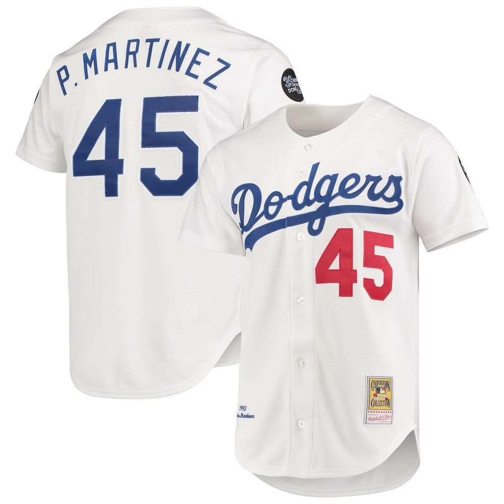 Pedro Martinez Los Angeles Dodgers 1993 Cooperstown Collection Home Authentic Jersey White | Mitchell & Ness