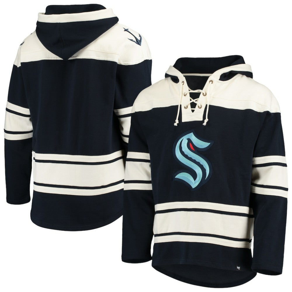 Seattle Kraken '47 Superior Lacer Hoodie Navy