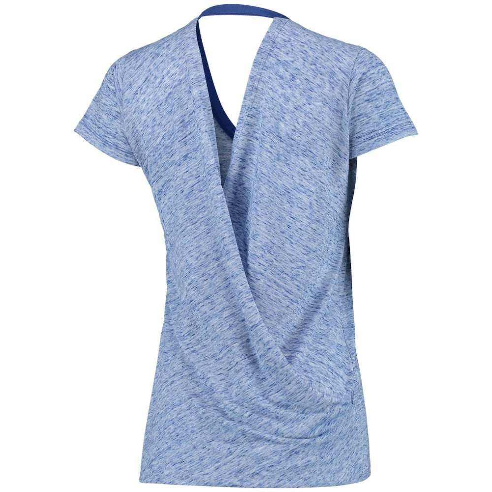 Chicago Cubs Touch Women's Hail Mary V-Neck Back Wrap T-Shirt Royal