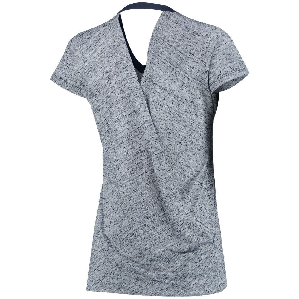 Milwaukee Brewers Touch Women's Hail Mary V-Neck Back Wrap T-Shirt Navy