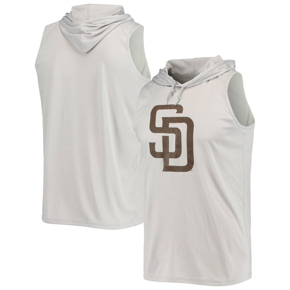 San Diego Padres Stitches Sleeveless Pullover Hoodie Gray