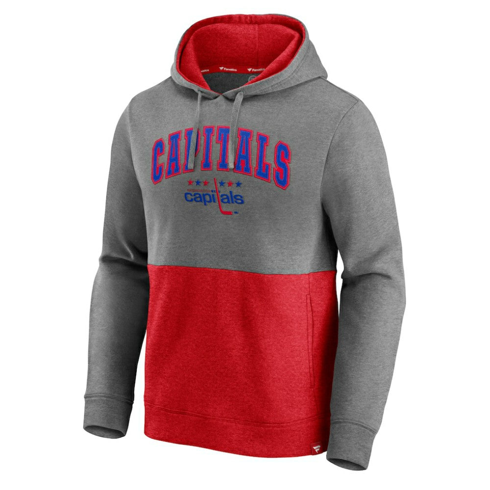 Washington Capitals Fanatics Block Party Classic Arch Signature Pullover Hoodie Heathered Gray/Red