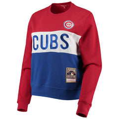 Chicago Cubs Women's Color Block 2.0 Pullover Sweatshirt Royal | Mitchell & Ness