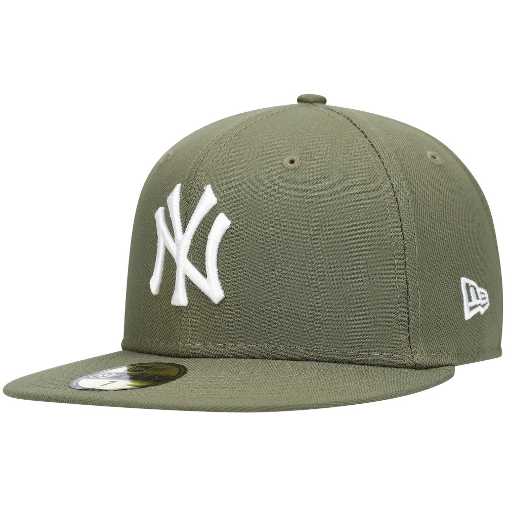 New York Yankees White Logo 59FIFTY Fitted Hat Olive | New Era