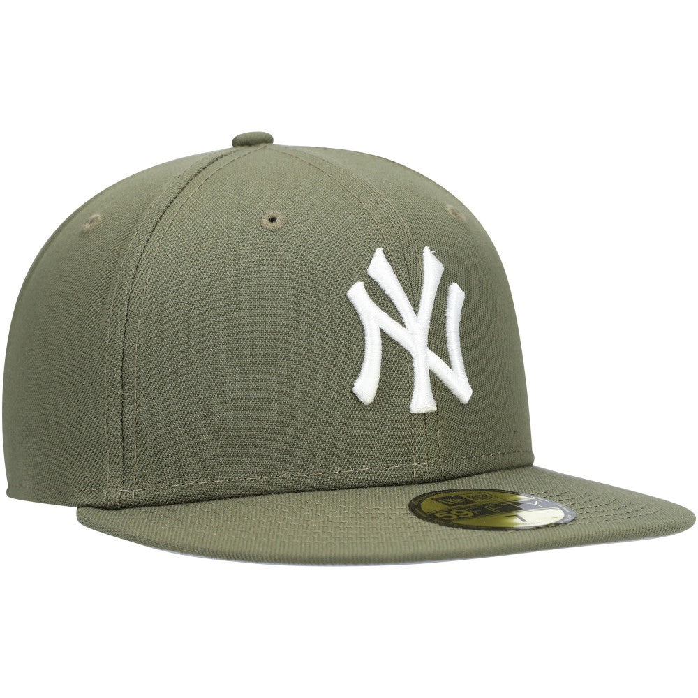 New York Yankees White Logo 59FIFTY Fitted Hat Olive | New Era