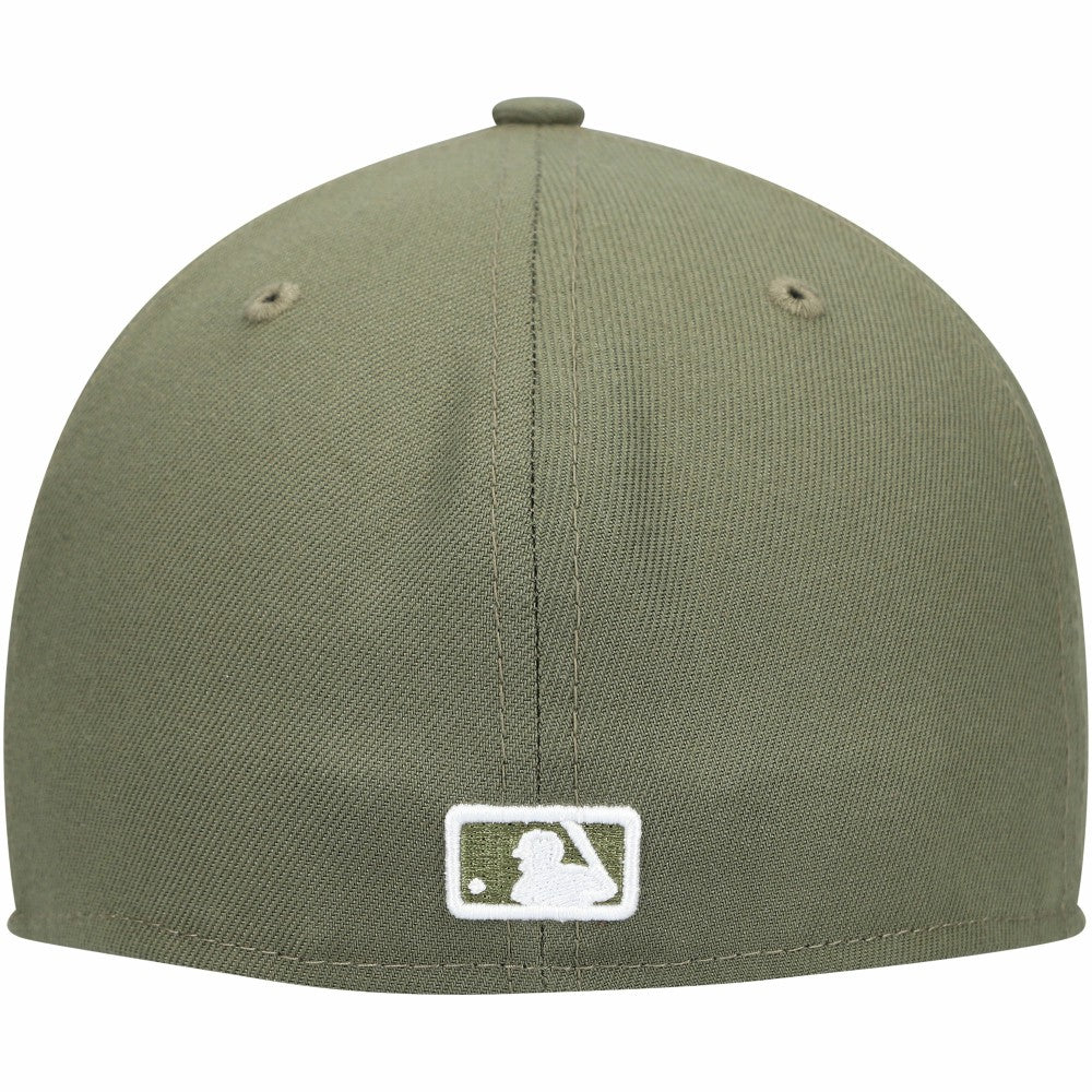 New York Yankees White Logo 59FIFTY Fitted Hat Olive | New Era