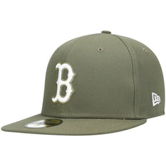 Boston Red Sox White Logo 59FIFTY Fitted Hat Olive | New Era