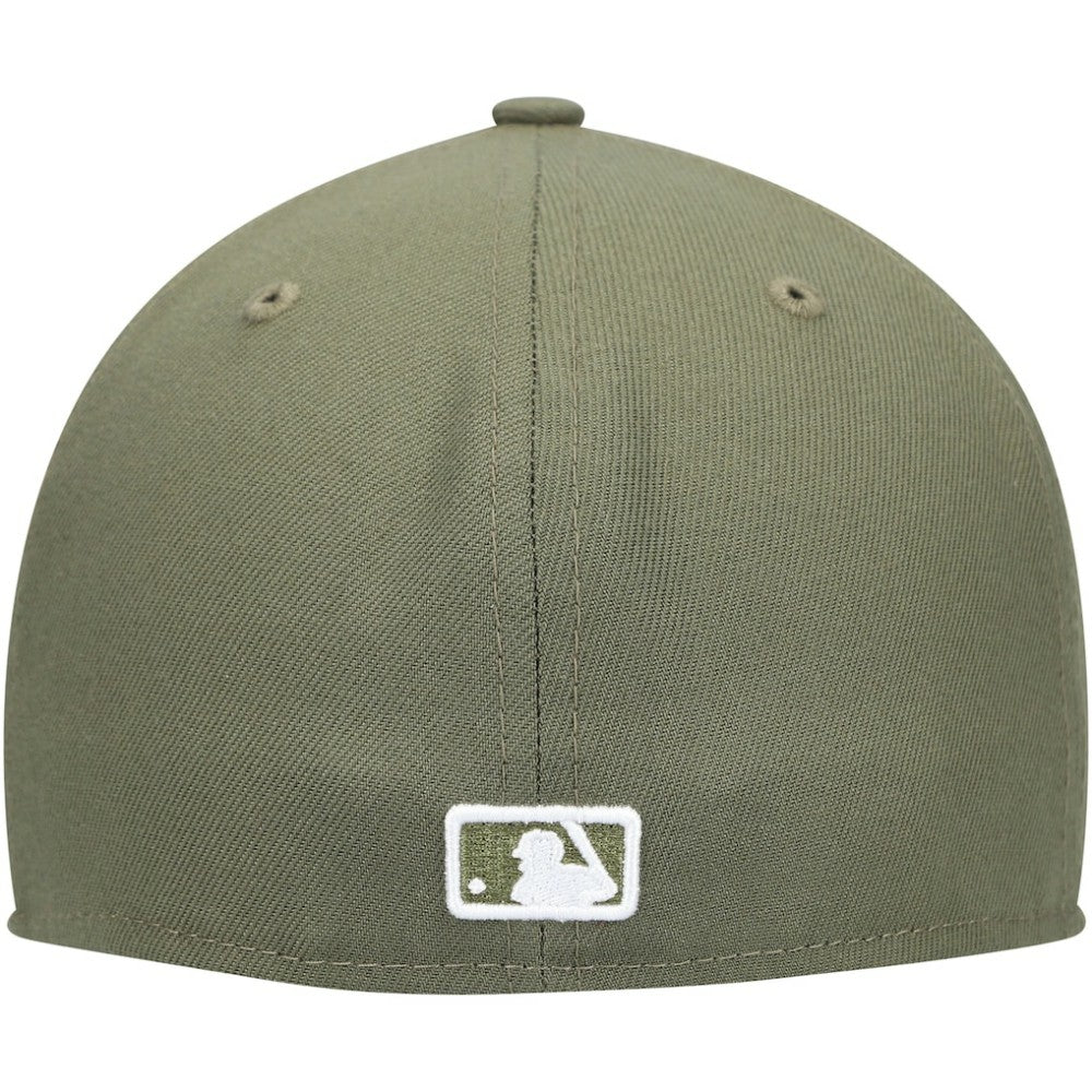 Boston Red Sox White Logo 59FIFTY Fitted Hat Olive | New Era