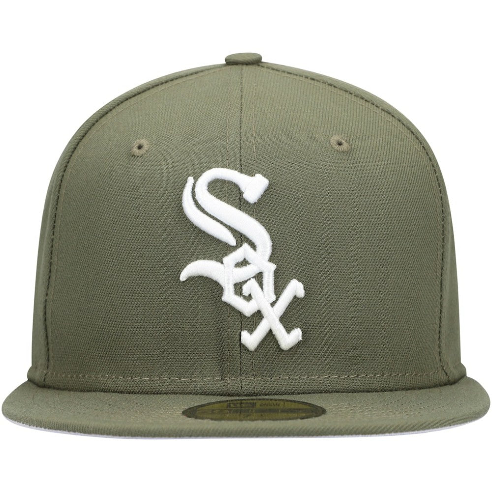 Chicago White Sox White Logo 59FIFTY Fitted Hat Olive | New Era