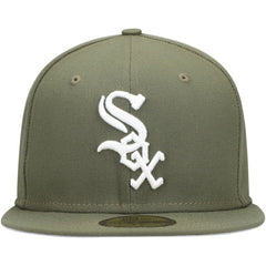 Chicago White Sox White Logo 59FIFTY Fitted Hat Olive | New Era