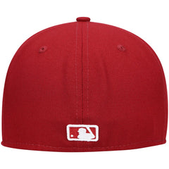 Milwaukee Brewers White Logo 59FIFTY Fitted Hat Cardinal | New Era