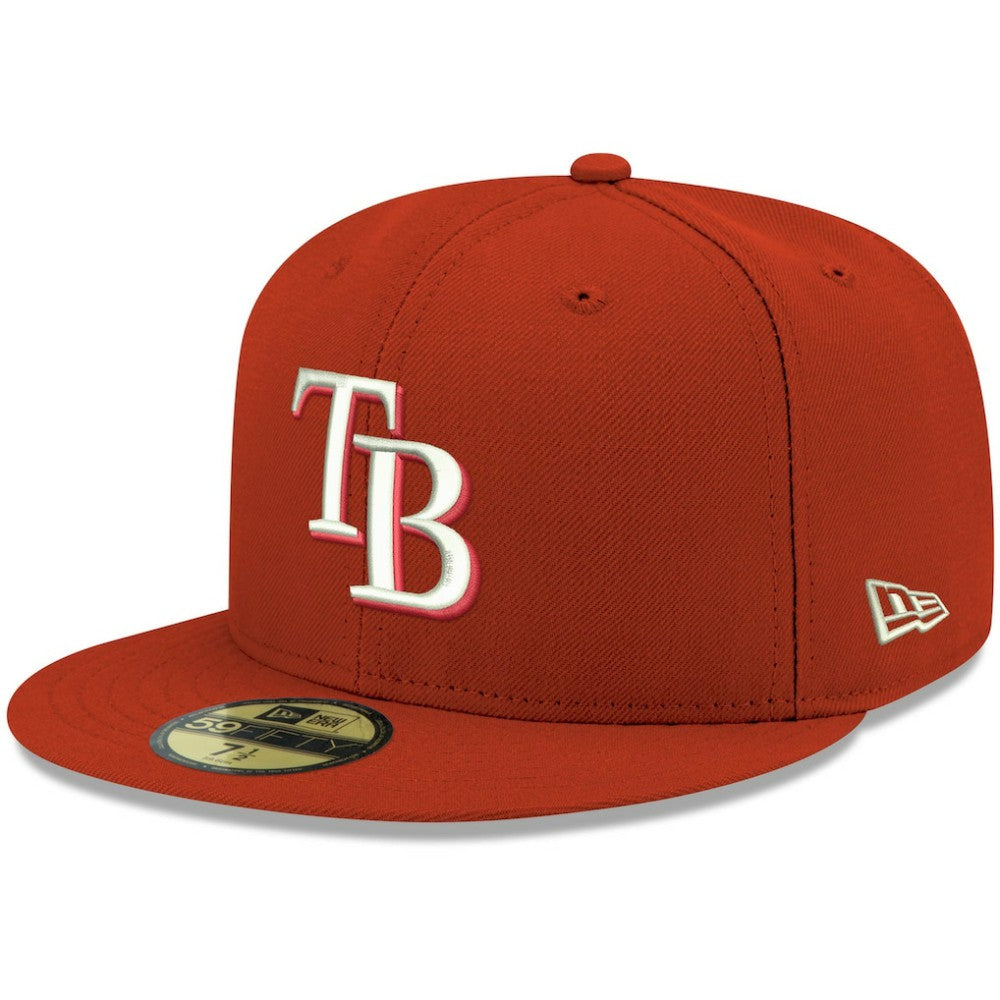 Tampa Bay Rays White Logo 59FIFTY Fitted Hat Red | New Era