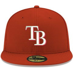 Tampa Bay Rays White Logo 59FIFTY Fitted Hat Red | New Era