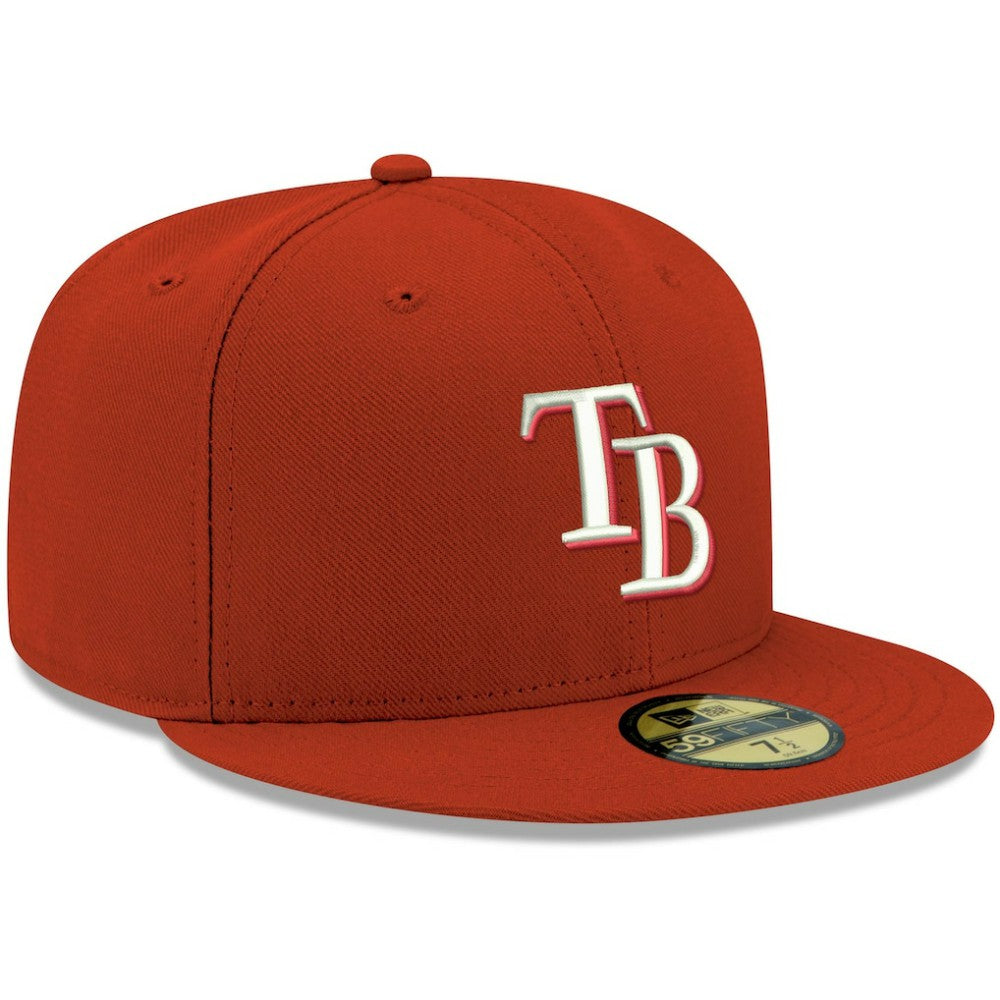 Tampa Bay Rays White Logo 59FIFTY Fitted Hat Red | New Era