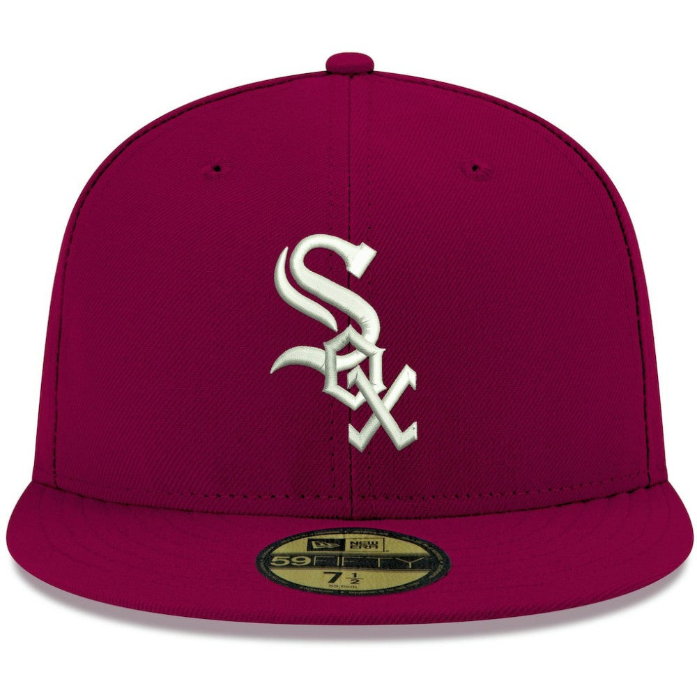 Chicago White Sox White Logo 59FIFTY Fitted Hat Cardinal | New Era