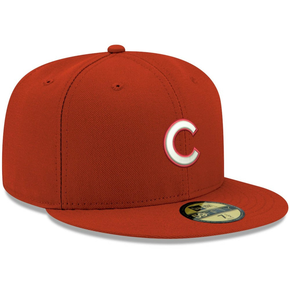 Chicago Cubs White Logo 59FIFTY Fitted Hat Red | New Era