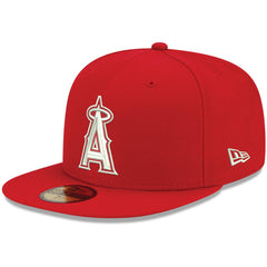 Los Angeles Angels White Logo 59FIFTY Fitted Hat Red | New Era
