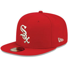 Chicago White Sox White Logo 59FIFTY Fitted Hat Red | New Era