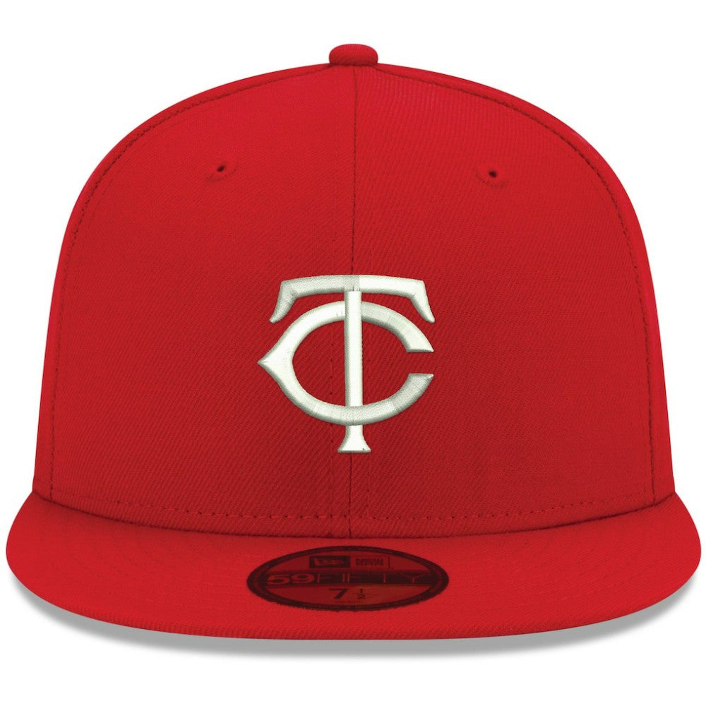 Minnesota Twins White Logo 59FIFTY Fitted Hat Red | New Era