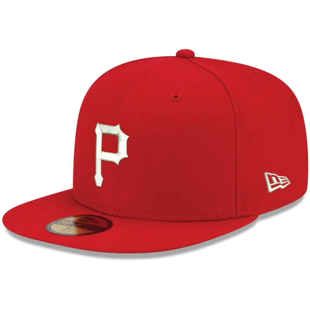 Pittsburgh Pirates White Logo 59FIFTY Fitted Hat Red | New Era