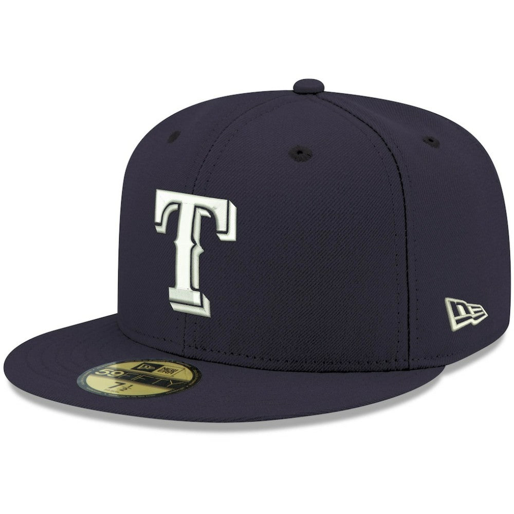 Texas Rangers White Logo 59FIFTY Fitted Hat Navy | New Era