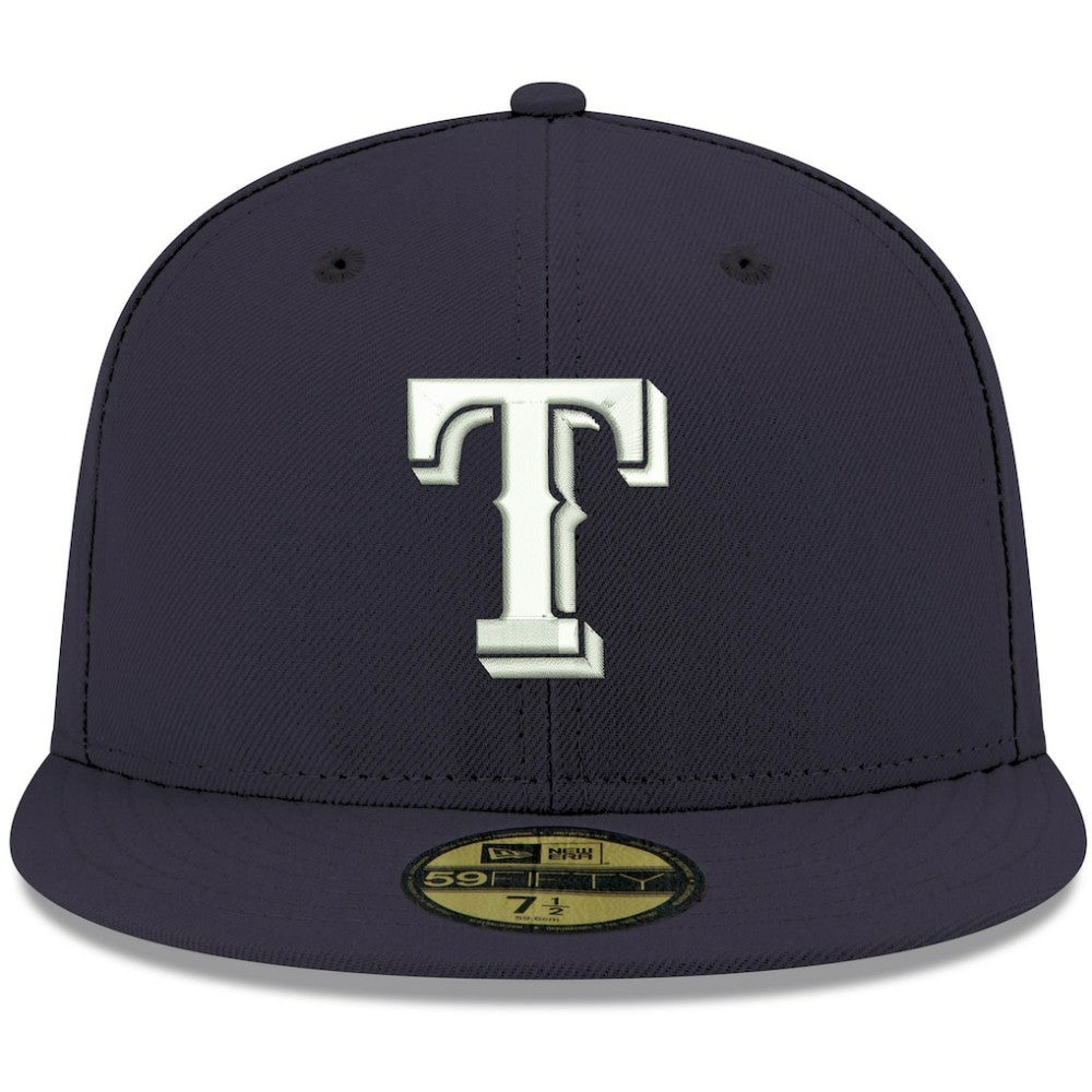 Texas Rangers White Logo 59FIFTY Fitted Hat Navy | New Era