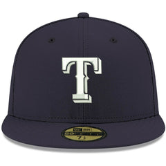 Texas Rangers White Logo 59FIFTY Fitted Hat Navy | New Era
