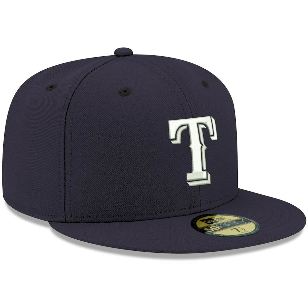 Texas Rangers White Logo 59FIFTY Fitted Hat Navy | New Era