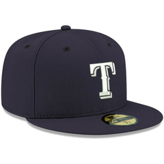 Texas Rangers White Logo 59FIFTY Fitted Hat Navy | New Era