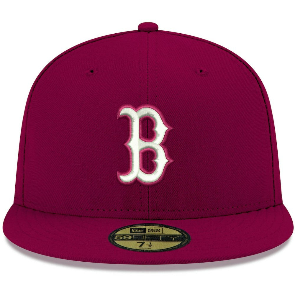 Boston Red Sox White Logo 59FIFTY Fitted Hat Cardinal | New Era