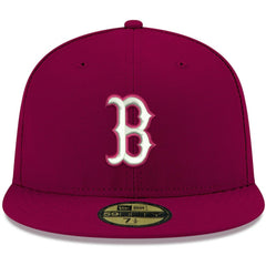 Boston Red Sox White Logo 59FIFTY Fitted Hat Cardinal | New Era