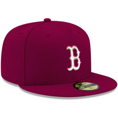 Boston Red Sox White Logo 59FIFTY Fitted Hat Cardinal | New Era