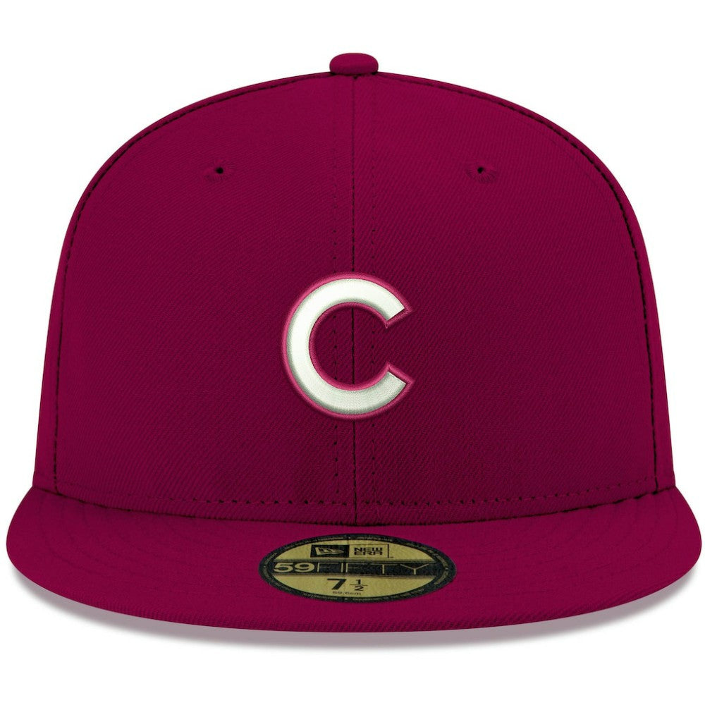 Chicago Cubs White Logo 59FIFTY Fitted Hat Cardinal | New Era