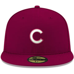 Chicago Cubs White Logo 59FIFTY Fitted Hat Cardinal | New Era