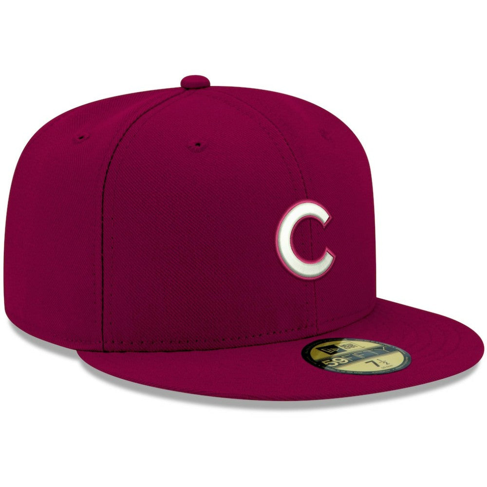 Chicago Cubs White Logo 59FIFTY Fitted Hat Cardinal | New Era