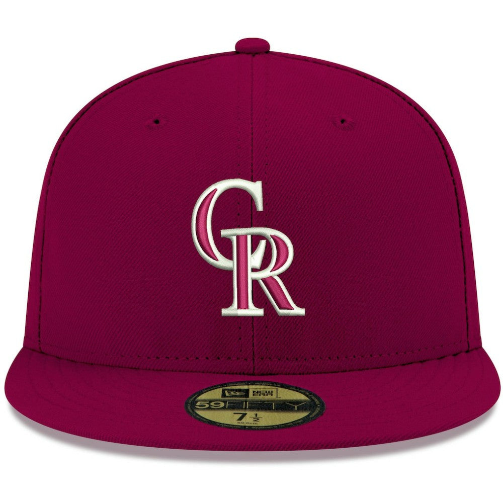 Colorado Rockies White Logo 59FIFTY Fitted Hat Cardinal | New Era