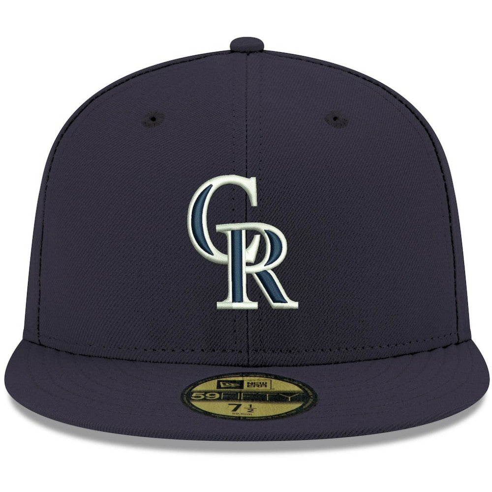 Colorado Rockies White Logo 59FIFTY Fitted Hat Navy | New Era
